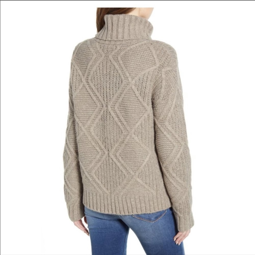 NWT CASLON Taupe Chunky Turtle Neck Sweater Size M - Picture 2 of 10